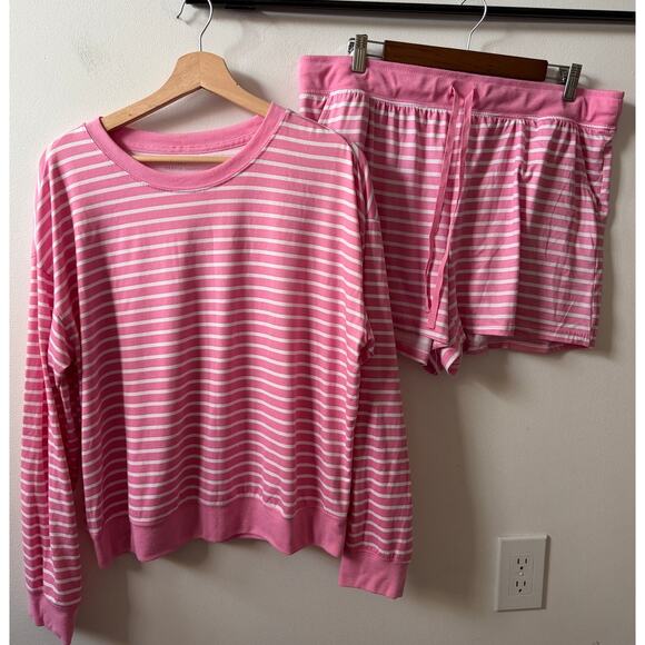 Draper James Other - Draper James pink striped pajama set women's size XL